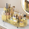Picture of Makeup Organizer Countertop Rotating Makeup Organizer for Vanity Large Capacity Cosmetic Display Case with Makeup Brush Holder Cosmetic Organizer Countertop（Amber