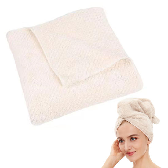 Picture of Laojbaba Microfiber Hair Towel Quick Dry Hair Towel Hair Drying Towels Suitable for All Kinds of Hair Ultra Absorbent Long and Thick Hair 20X40inch White (1pcs)