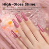 Picture of RARJSM Nude Glitter Gel Nail Polish Rose Gold Metallic Dark Dirty Pink with Silver Pearl Finish Shimmer Gel Polish 15ml UV LED Soak Off Soft Color Home Salon French Manicure Varnish Curing Requires