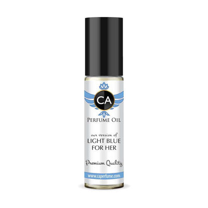 Picture of CA Perfume Impression of Light Blue For Women Replica Fragrance Body Oil Dupes Alcohol-Free Essential Aromatherapy Sample Travel Size Concentrated Long Lasting Attar Roll-On 0.3 Fl Oz/10ml