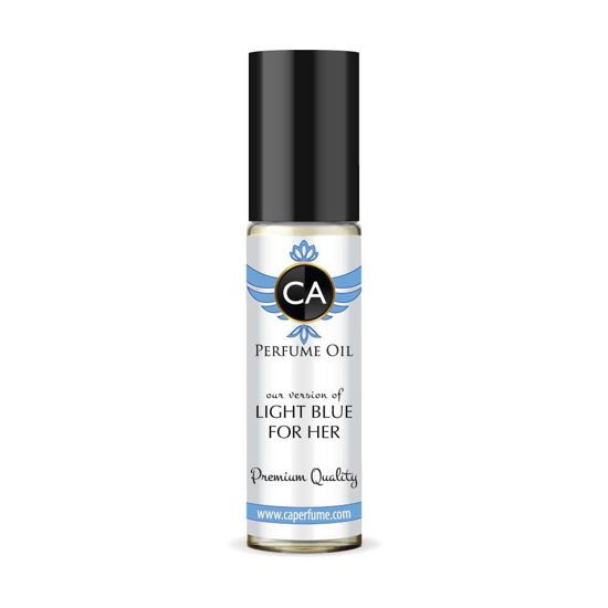 Picture of CA Perfume Impression of Light Blue For Women Replica Fragrance Body Oil Dupes Alcohol-Free Essential Aromatherapy Sample Travel Size Concentrated Long Lasting Attar Roll-On 0.3 Fl Oz/10ml