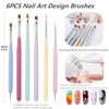 Picture of FULINJOY 6 PCS Nail Art Brushes Set, Nail Painting Brushes Nail Art Liner Brushes and Nail Art Dotting Pens