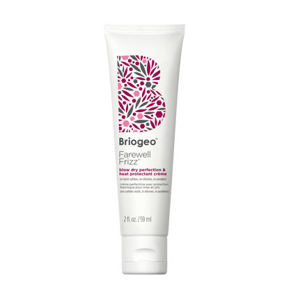 Picture of Briogeo Farewell Frizz Blow Dry Perfection & Heat Protectant Crème, Anti Frizz Hair Cream with Argan Oil for Styling, Silicone-free, Heat Protectant, Smooths Hair, Vegan, Cruelty-Free, 2 fl oz