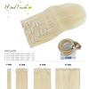 Picture of WindTouch Clip in Hair Extensions Human Hair Platinum Blonde Hair Extensions Human Hair 70g #60 22Inch 7PCS