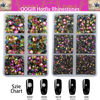 Picture of QOGIR 6300pcs Vitrail Medium Hotfix Rhinestones for Crafts Clothes DIY with Tweezers and 2 Picking Pens Mixed Size Flatback Rhinestone