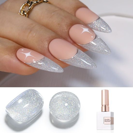 Picture of Double Rhythm 15ML Glitter Gel Polish Shimmer Reflective Holographic Color Magnetic for Nail Art Salon DIY at Home (B1136)