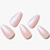Picture of GLAMERMAID Press on Nails Medium Almond, Handmade Shiny Shimmer White Gel Nails Polish Glue on Nails, 24Pcs Short Acrylic False Nails Kits Reusable UV Finish Full Cover Stick on Nails for Women Gifts