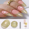 Picture of Double Rhythm 15ML Glitter Gel Polish Shimmer Reflective Holographic Color Magnetic for Nail Art Salon DIY at Home (Yellow Green-B1152)