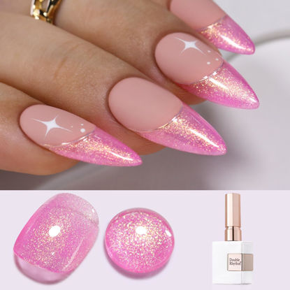 Picture of Double Rhythm 15ML Glitter Gel Polish Shimmer Reflective Holographic Color Magnetic for Nail Art Salon DIY at Home (B1141)