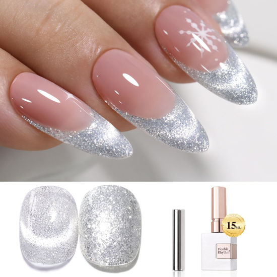 Picture of Double Rhythm 15ML Glitter Gel Polish Shimmer Reflective Holographic Color Magnetic for Nail Art Salon DIY at Home (MC1085)