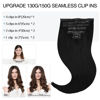 Picture of DOORES Seamless Clip in Hair Extensions Real Human Hair, Jet Black 150g 7pcs 20 Inch, Hair Extensions Clip in Human Hair Extensions Clip ins with Thin Weft Straight Hair Invisi Edge Hair Extensions