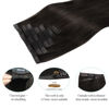 Picture of DOORES Seamless Clip in Hair Extensions Real Human Hair, Dark Brown 7pcs 130g 18 Inch, Hair Extensions Seamless Clip in Hair Extensions Natural Invisi Edge Hair Extensions Straight Hair