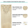 Picture of DOORES Clip in Human Hair Extensions, Platinum Blonde 150g 9pcs 22 Inch, Remy Hair Extensions Clip in Straight Extensions Human Hair Natural Thick Hair Extensions Silky Hair