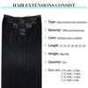 Picture of DOORES Hair Extensions Real Human Hair, Jet Black 12 Inch 7pcs 80g DOORES, Human Hair Extensions Clip in Hair Extensions Real Human Hair Extensions Human Hair Natural Silky Straight Hair Extensions