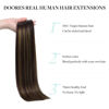 Picture of DOORES Hair Extensions Clip in Human Hair, Dark Brown to Chestnut Brown 9pcs 130g 14 Inch, Hair Extensions Remy Seamless Clip in Hair Extensions Straight Thick Hair Invisi Edge Hair Extensions