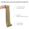 Picture of DOORES Clip in Hair Extensions Seamless Hair Extensions, Light Brown Highlighted Medium Blonde 14 Inch 130g 9pcs, Seamless Clip in Hair Extensions Human Hair Extensions Invisi Edge Hair Extensions