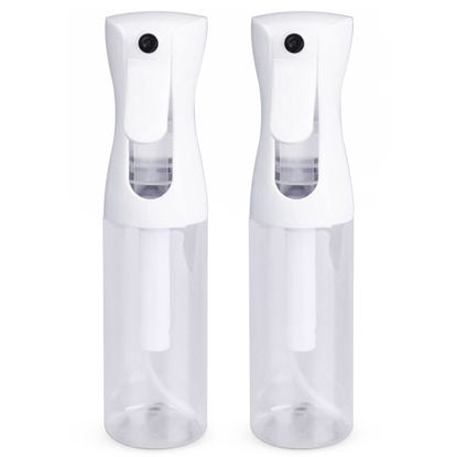 Picture of VIGOR PATH Continuous Spray Bottle with Ultra Fine Mist - Versatile Water Sprayer for Hair, Home Cleaning, Salons, Plants, Aromatherapy, and More - Empty Hair Spray Bottle (Clear - 10oz - 2pack)