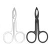 Picture of Motanar 2 Pieces Tweezers Scissor Handle Straight Tip Scissor Shaped Eyebrows Tweezers for Hair Plucker Remover Facial Hair Eyebrows Care (Silver and Black)