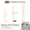 Picture of U Shaped Hair Pins, IKOCO 2.4inch Bun Hair Pins for Women with Storage Box, Gold