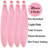 Picture of Gozill Light Pink Braiding Hair Pre stretched Boho Braids Kanekalon Prestretched Braiding Hair for Bohemian Hair Ez Braid Micro Braiding Hair Synthetic Curly Deep Wave Braids