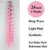 Picture of Gozill Light Pink Braiding Hair Pre stretched Boho Braids Kanekalon Prestretched Braiding Hair for Bohemian Hair Ez Braid Micro Braiding Hair Synthetic Curly Deep Wave Braids