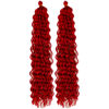 Picture of Red Curly Braiding Hair Deep Wave Curly Braiding Hair for Boho Braids Crochet Braids Deep Wave 24 inch