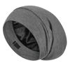 Picture of LULUSILK Mulberry Silk Lined Sleep Cap, No More Frizzy Tangled Hair, Stay On All Night Silk Hair Wrap for Sleeping with Adjustable Strap, Silk Bonnet for Women and Men, Dark Grey, Pack of 1