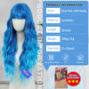 Picture of BUPPLER Cosplay Long Blue Wig 29 Inch Middle Part Synthetic Wig Realistic Gifts Party Wigs for Women Daily Use Colorful Wigs (Blue)