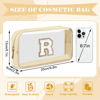 Picture of Personalized Initial Letter Clear Makeup Bag,Preppy Small Nylon&PVC Cosmetic Zipper Bag with Chenille Letter,Portable Beach Travel Skincare Toiletry Bag,Trendy Monogram Gift for Teen Girls Women,R