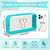 Picture of Personalized Initial Letter Clear Makeup Bag,Preppy Small Nylon&PVC Cosmetic Zipper Bag with Chenille Letter,Portable Beach Travel Skincare Toiletry Bag,Trendy Monogram Gift for Teen Girls Women,Y