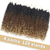 Picture of Goddess Box Braids Crochet Hair With Curly Ends 14 Inch Bohomian Box Braids Crochet Braids 8 Packs 3X Crochet Braids Synthetic Braiding Hair Extension for Black Women (14 Inch (Pack of 8), M1B 30 27)