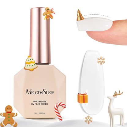 Picture of MelodySusie Builder Nail Base Gel Milky White Builder Gel for Nails Thickening, Soak Off UV Gel,Extension Gel Rhinestone Nail Glue Gel in a Bottle for Nail Art Design Gift for Women-086