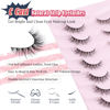 Picture of Natural Lashes Wispy Cat Eye Lashes 12mm False Eyelashes Natural Look Strip Lashes Thin Cotton Band Soft Eyelashes 3D Volume Lashes Pack C Curl Siligli Eyelashes 7 Pair