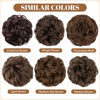Picture of CJL HAIR Large Messy Bun Hair Piece Wavy Curly Scrunchies Synthetic Chignon Ponytail Hair Extensions Thick Updo Hairpieces for Women Chocolate Multi
