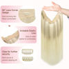 Picture of GOO GOO Wire Hair Extensions Human Hair, 17/22/60 Ash Blonde with Golden Blonde and Platinum Blonde Balayage 20inch 110g, Invisible Wire Hair Extensions with Transparent, Seamless Fish Line Hairpiece