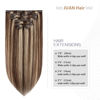 Picture of Aison 15 inch Clip in Hair Extensions Real Human Hair 70G Medium Brown/Dark Blonde 100% Remy Human Hair Soft Highlight Clip in Hair Extensions 7pcs 16clips (15 Inch #4P27)