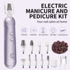 Picture of Professional Manicure Pedicure Kit, Cordless Electric Nail File Set, Rechargeable Pedicure Tools for feet, 5 Speeds Hand Foot Care Nail Drill for Thick Nail Toenail Cuticle Women Men Baby Pets-Purple