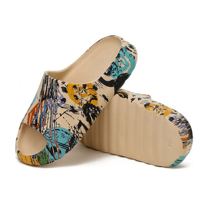 Picture of Platform Pillow Slippers Slides for Women and Men, EVA Anti-Slip Cloud Slippers Lightweight Spa Open Toe Shower Sandals for Indoor & Outdoor