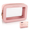 Picture of YAASHEEN Clear Makeup Bag Clear Cosmetic Bag Large Toiletry Bag With Zipper Double Sided Travel Makeup Bag For Women Waterproof Clear Toiletry Bag (Medium) Pink