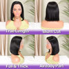 Picture of HIRIREMY Bob Wig Human Hair 13x4 HD Frontal Lace Wigs for Black Women Human Hair Glueless Short Straight Bob Lace Front Wigs Human Hair Pre Plucked with Baby Hair 180% Density 10 Inch