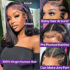Picture of HIRIREMY Bob Wig Human Hair 13x4 Frontal Lace Wig Short Straight HD Lace Front Bob Wigs for Black Women Human Hair Glueless Pre Plucked Hairline with Baby Hair 180% Density 16 Inch