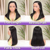 Picture of HIRIREMY Bob Wig Human Hair 13x4 Frontal Lace Wig Short Straight HD Lace Front Bob Wigs for Black Women Human Hair Glueless Pre Plucked Hairline with Baby Hair 180% Density 16 Inch