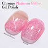Picture of Double Rhythm 15ML Glitter Gel Polish Shimmer Reflective Holographic Color Magnetic for Nail Art Salon DIY at Home (Pink-B1154)