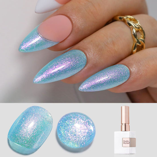 Picture of Double Rhythm 15ML Glitter Gel Polish Shimmer Reflective Holographic Color Magnetic for Nail Art Salon DIY at Home (B1140)