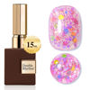 Picture of Double Rhythm 15ML Glitter Gel Polish Shimmer Reflective Holographic Color Magnetic for Nail Art Salon DIY at Home (B1086-Pink Passion)