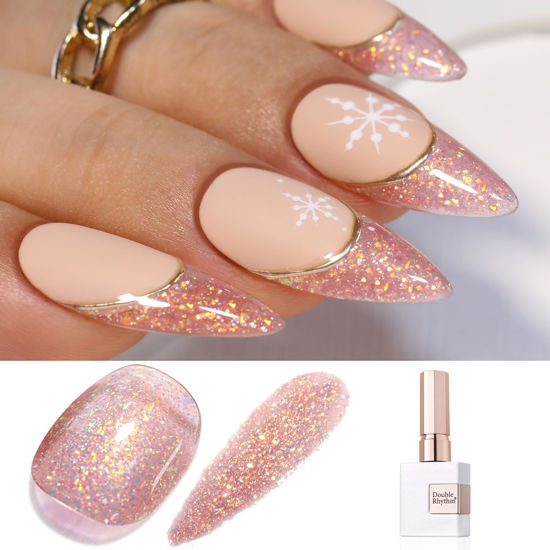 Picture of Double Rhythm 15ML Glitter Gel Polish Shimmer Reflective Holographic Color Magnetic for Nail Art Salon DIY at Home (B1144)