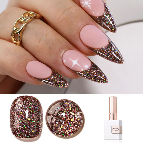 Picture of Double Rhythm 15ML Glitter Gel Polish Shimmer Reflective Holographic Color Magnetic for Nail Art Salon DIY at Home (B1134)