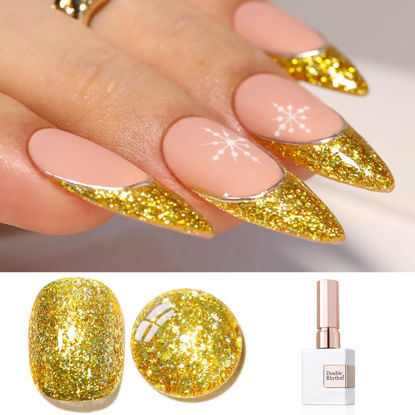 Picture of Double Rhythm 15ML Glitter Gel Polish Shimmer Reflective Holographic Color Magnetic for Nail Art Salon DIY at Home (B1126)