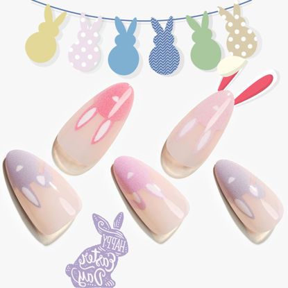 Picture of Easter Press on Nails Short Almod Where is My Rabbit?