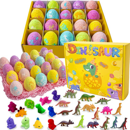 Picture of Kids Dinosaur Egg Bath Bomb - Kids Bath Bomb with 25 Surprises Inside - Dinosaur Gifts for 3 4 5 6 7 and 8 Year Old Boys and Girls Kids Gifts - Perfect for Birthdays, Children's Day and Christma